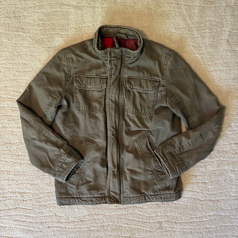 Y2K American Eagle Outfitters Mens S Canvas Military Utility Field Jacket Work